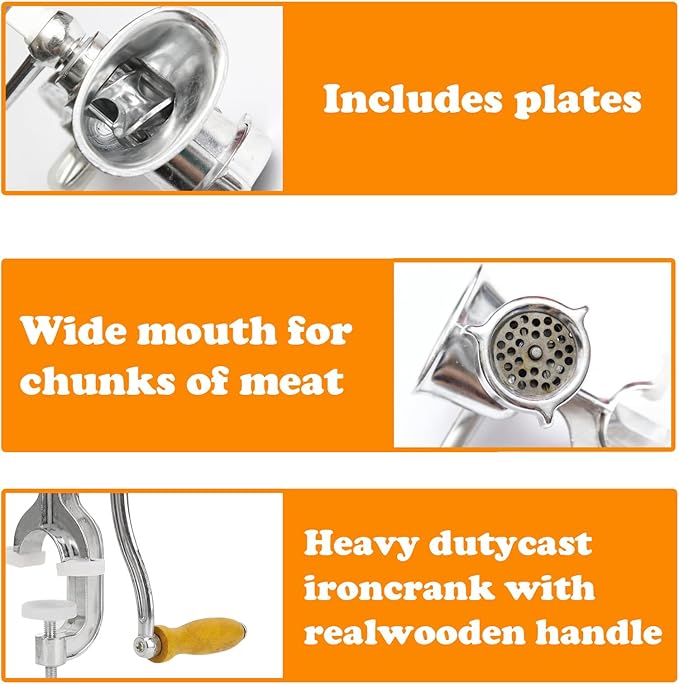 Steel Meat Grinder – Heavy-Duty Manual Mincer for Fresh Cooking
